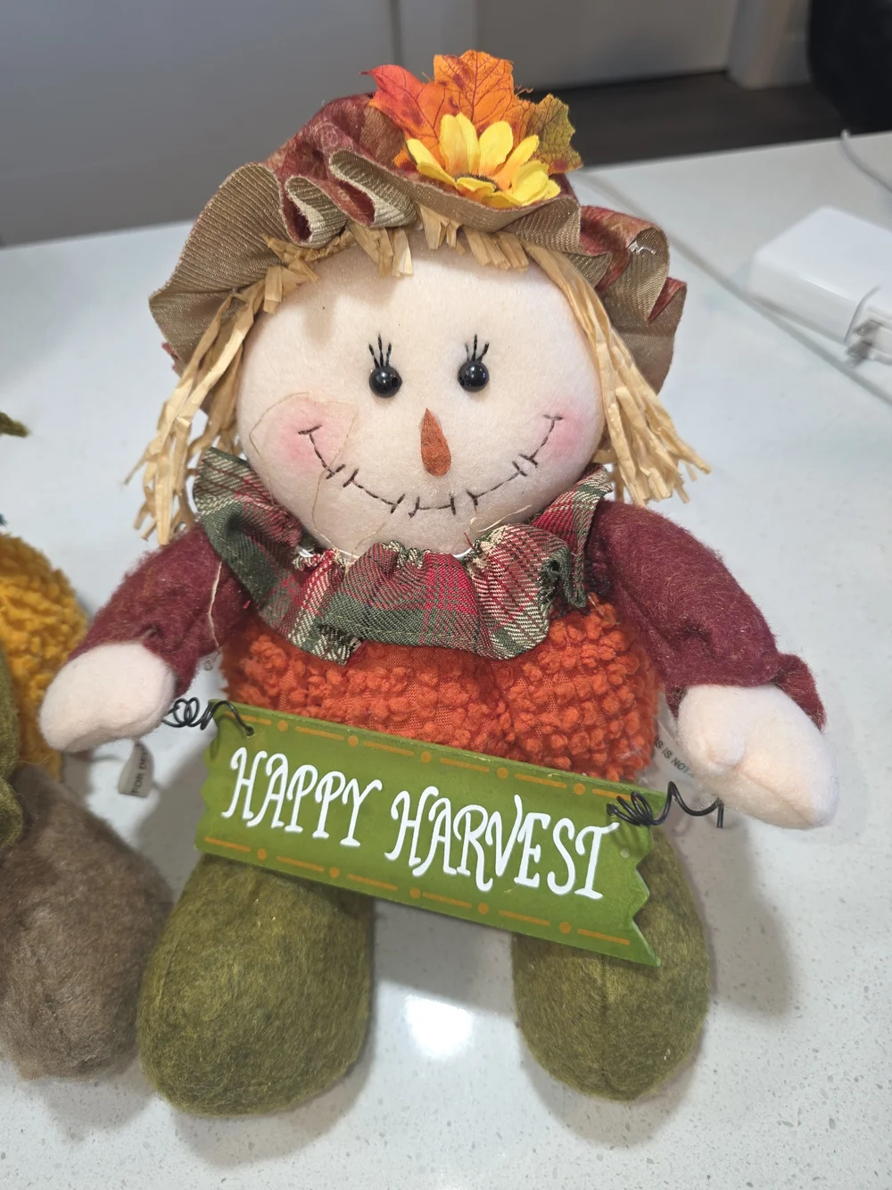 Autumn Welcome & Happy Harvest Scarecrow Duo - Green, Orange